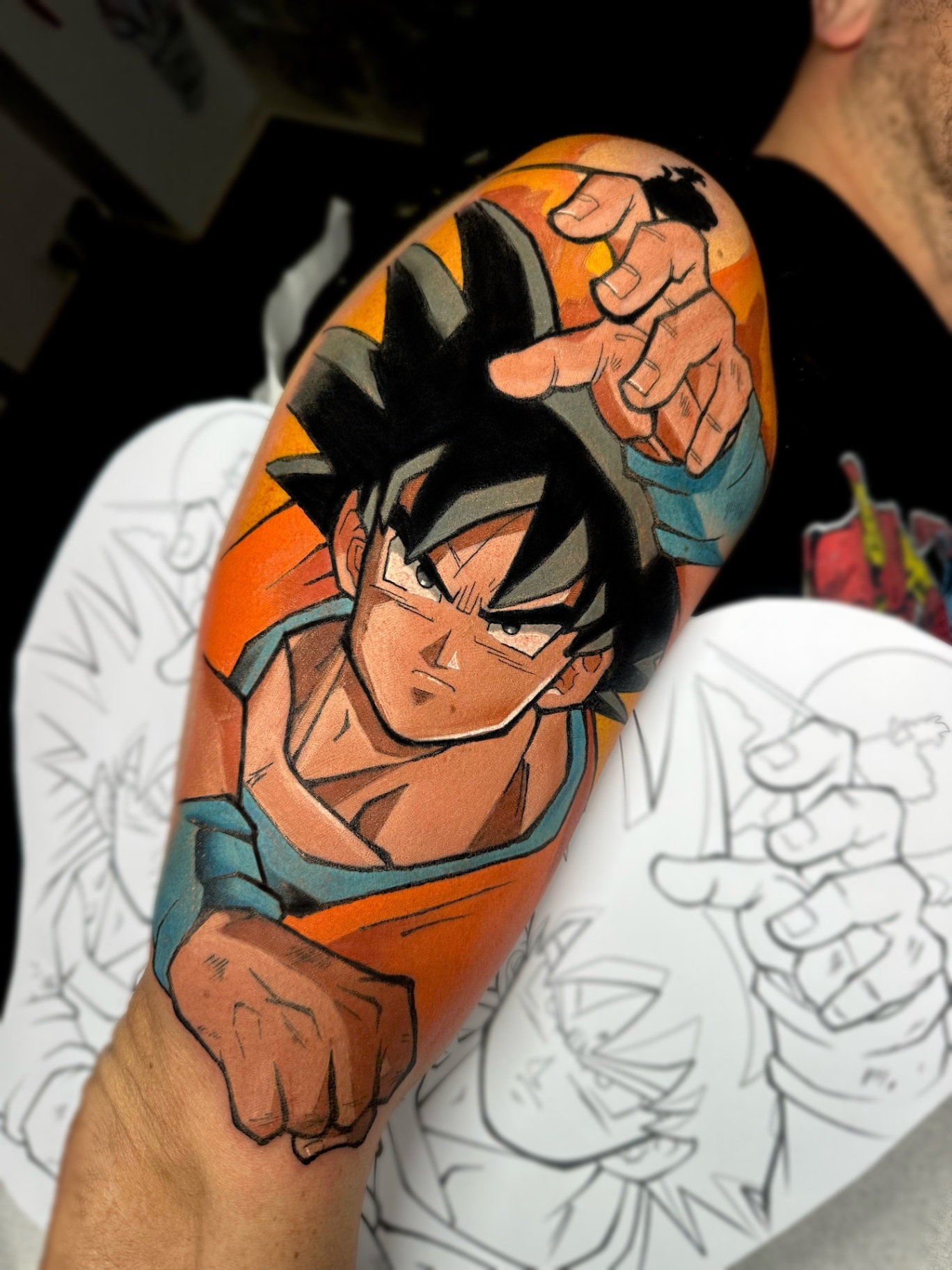 Goku Dragon Ball retrato a color